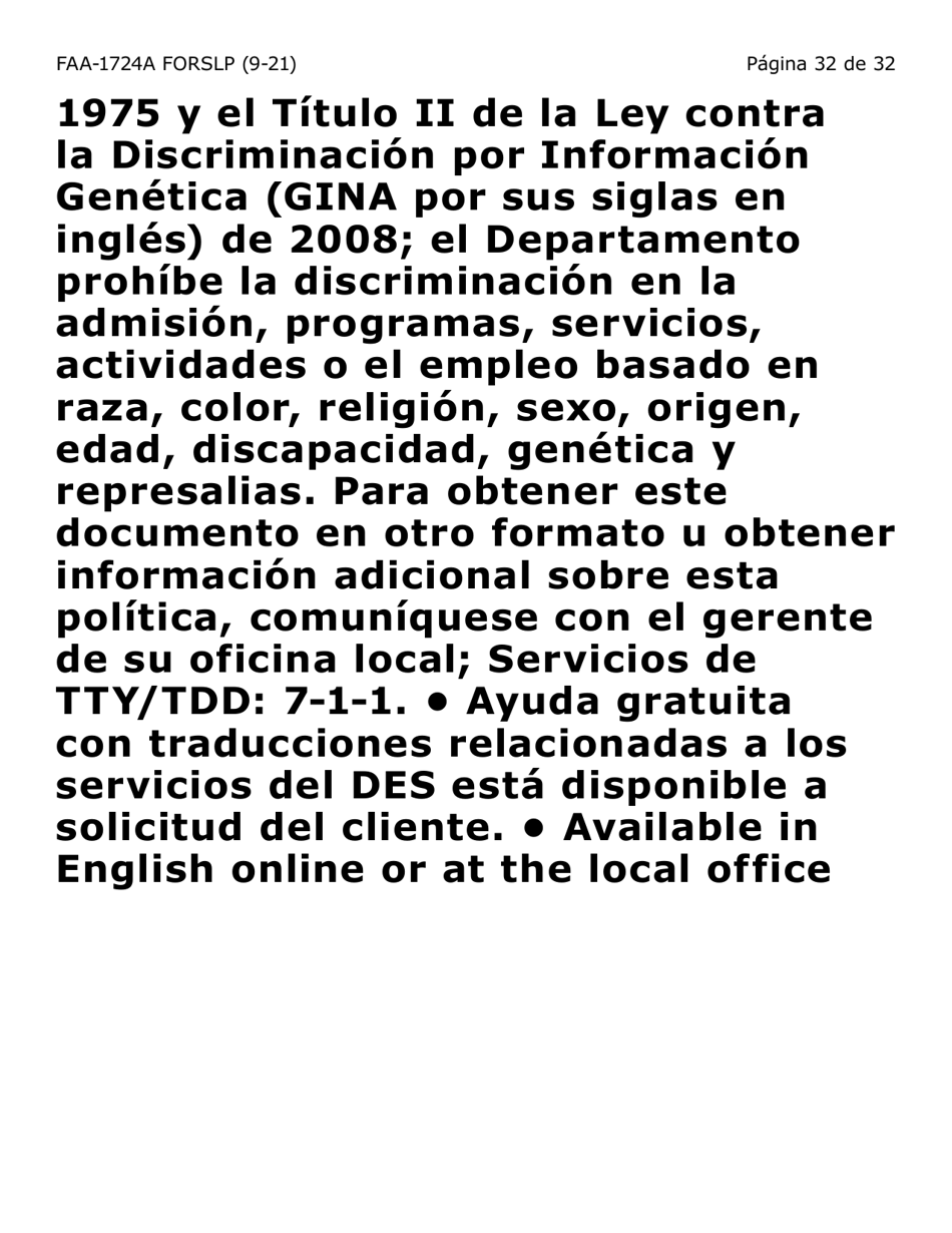 Formulario FAA-1724A-SLP Paginas De Firma De La Solicitud (Letra Grande) - Arizona (Spanish), Page 32