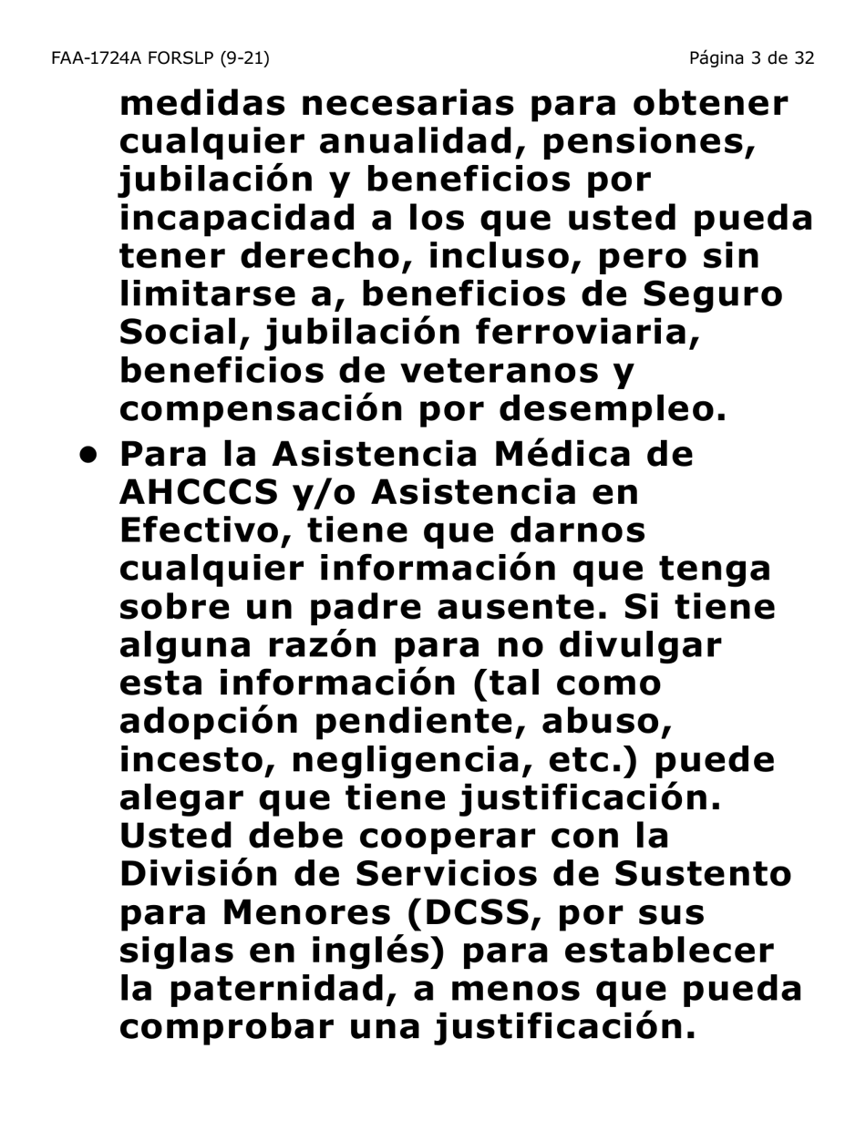 Formulario FAA-1724A-SLP Paginas De Firma De La Solicitud (Letra Grande) - Arizona (Spanish), Page 3