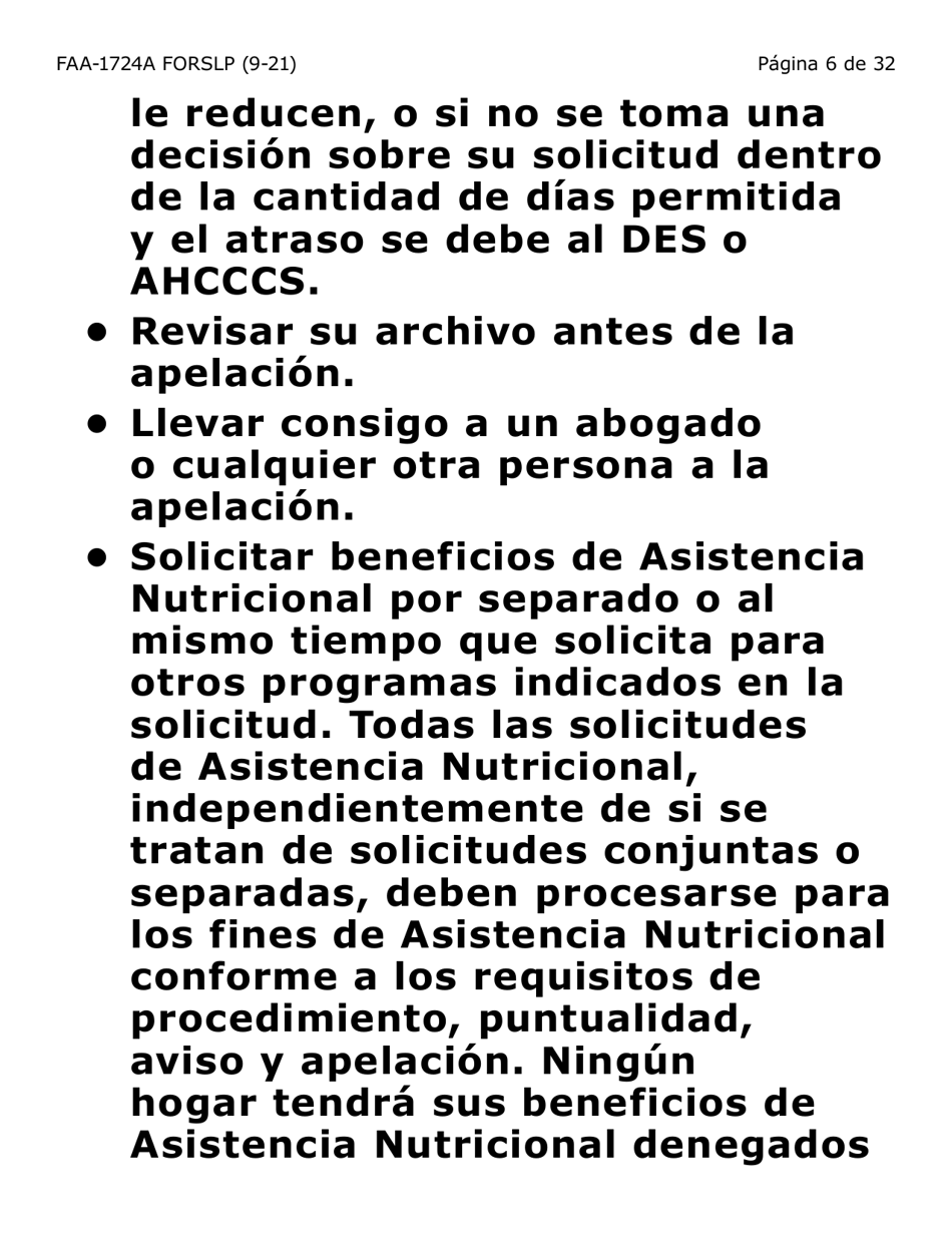 Formulario FAA-1724A-SLP Paginas De Firma De La Solicitud (Letra Grande) - Arizona (Spanish), Page 6