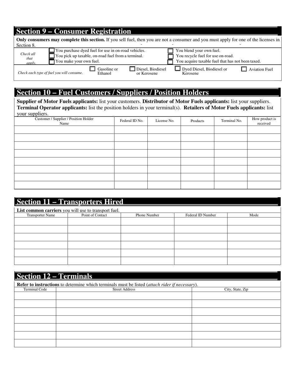 Form MFA-1 Combined Motor Fuels License Application - New Jersey, Page 5