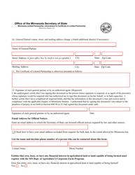 Amendment to Certificate of Minnesota Limited Partnership - Minnesota, Page 2