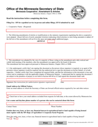 Document preview: Minnesota Cooperative Amendment to Articles - Minnesota