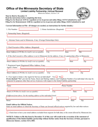 Limited Liability Partnership Annual Renewal - Minnesota