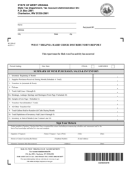Form WV/DIS-02 West Virginia Hard Cider Distributor&#039;s Report - West Virginia