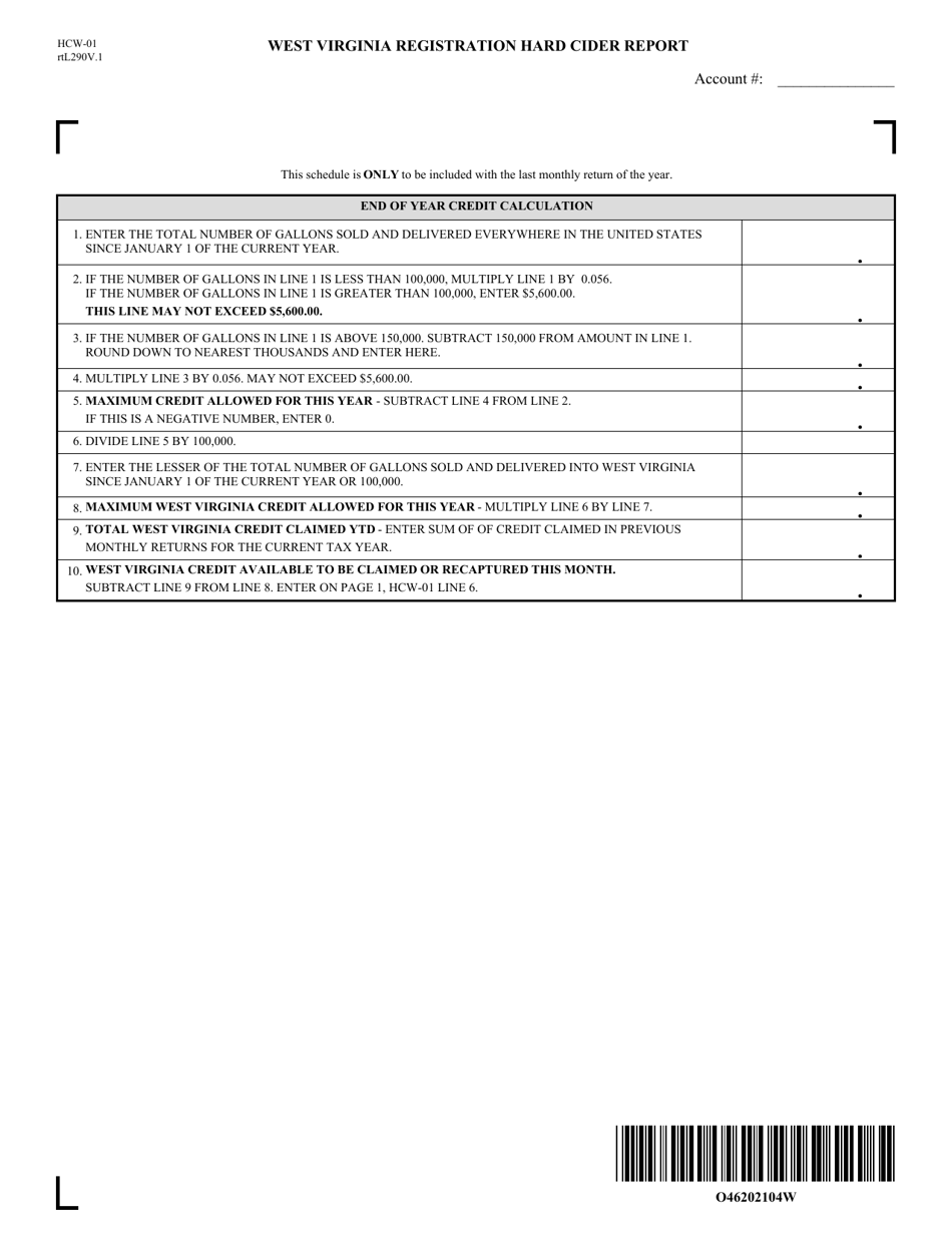 Form HCW-01 West Virginia Hard Cider Report - West Virginia, Page 4