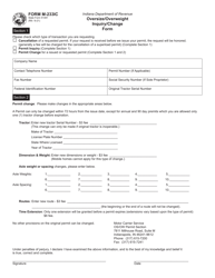 Document preview: Form M-233IC (State Form 51481) Oversize/Overweight Inquiry/Change Form - Indiana