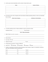 Form 707 (State Form 50219) Joint Application for Sale and Transfer of Permanent to Transport Passenger or Household Goods - Indiana, Page 2
