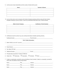 Form 711 (State Form 50226) Joint Application for Emergency or Temporary Authority to Transport Passenger or Household Goods - Indiana, Page 2