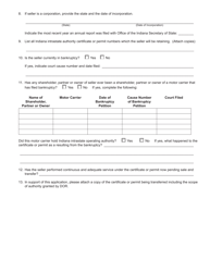 Form 711 (State Form 50226) Joint Application for Emergency or Temporary Authority to Transport Passenger or Household Goods - Indiana, Page 3