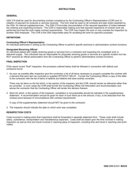 GSA Form 219 Contract Deliverable Inspection Report (Internal Acquisitions), Page 2