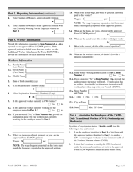 USCIS Form I-129CWR Semiannual Report for CW-1 Employers, Page 2