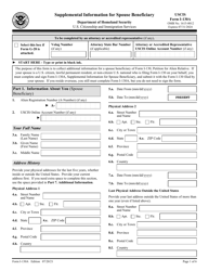 Document preview: USCIS Form I-130A Supplemental Information for Spouse Beneficiary