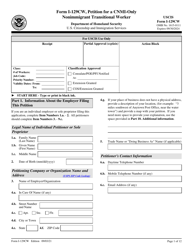 Document preview: USCIS Form I-129CW Petition for a CNMI-Only Nonimmigrant Transitional Worker