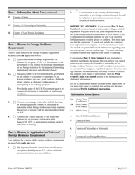USCIS Form I-612 Application for Waiver of the Foreign Residence Requirement (Under Section 212(E) of the Immigration and Nationality Act, as Amended), Page 2