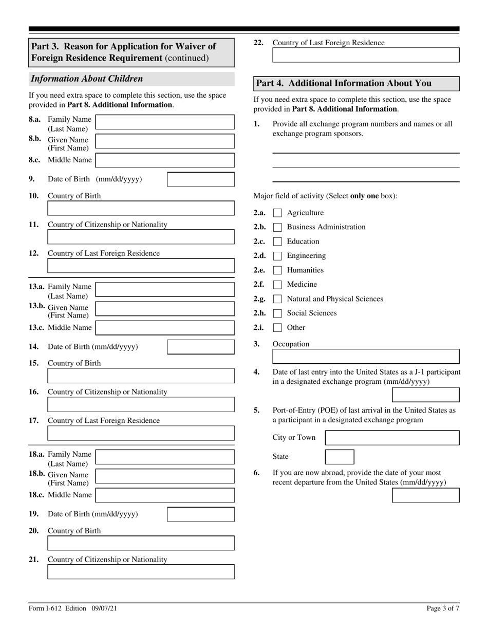 USCIS Form I-612 Download Fillable PDF or Fill Online Application for ...