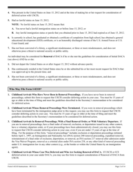 Instructions for USCIS Form I-821D Consideration of Deferred Action for Childhood Arrivals, Page 2