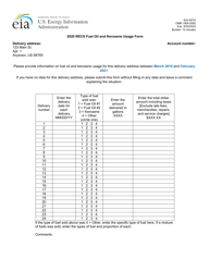 Document preview: Form EIA-457G Recs Fuel Oil and Kerosene Usage Form, 2020
