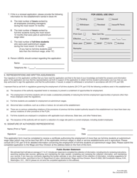 Form WH-200 Application for Authority to Employ Full-Time Students at Subminimum Wages in Retail or Service Establishments or Agriculture Under Regulations 29 C.f.r. Part 519, Page 2