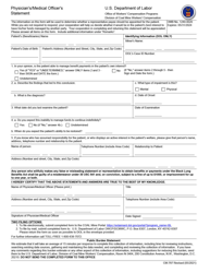 Form CM-787 &quot;Physician's/Medical Officer's Statement&quot;