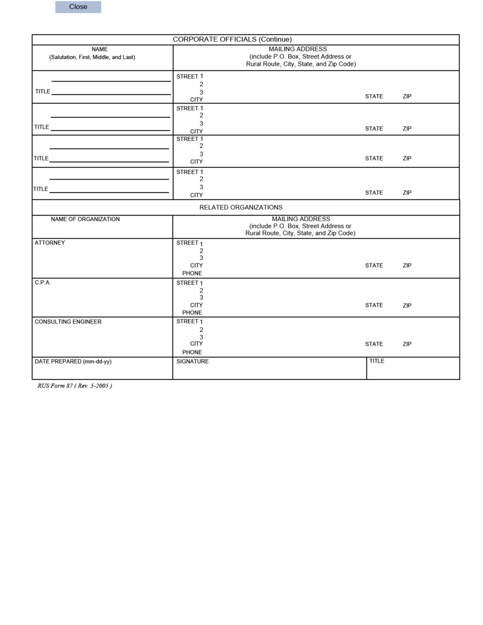 RUS Form 87 - Fill Out, Sign Online and Download Fillable PDF ...