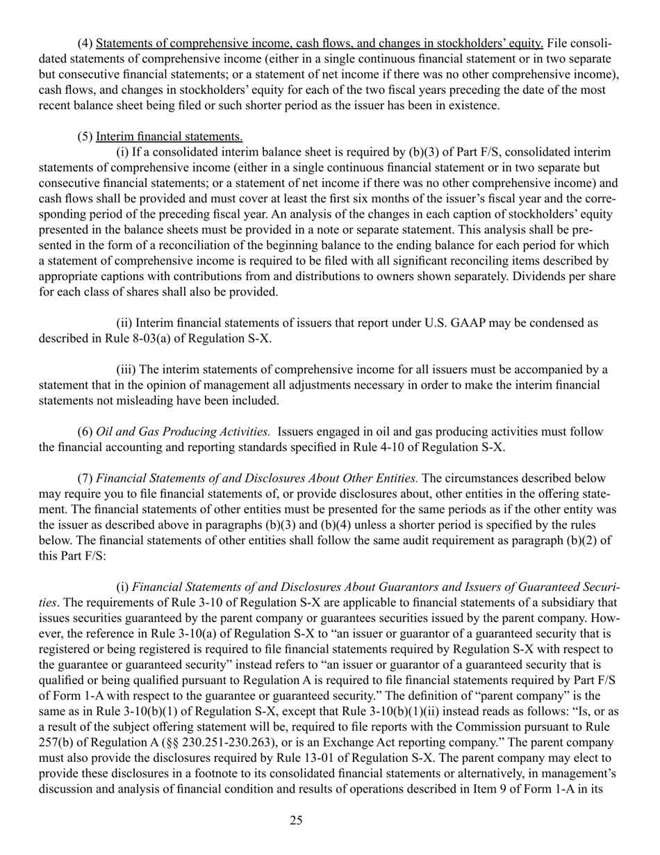 SEC Form 0486 (1-A) Regulation a Offering Statement Under the Securities Act of 1933, Page 25