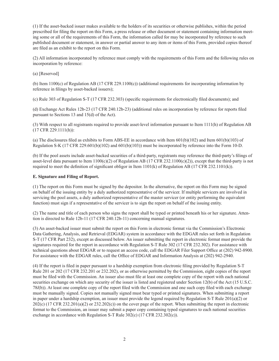 SEC Form 2503 (10-D) Asset-Backed Issuer Distribution Report Pursuant to Section 13 or 15(D) of the Securities Exchange Act of 1934, Page 2