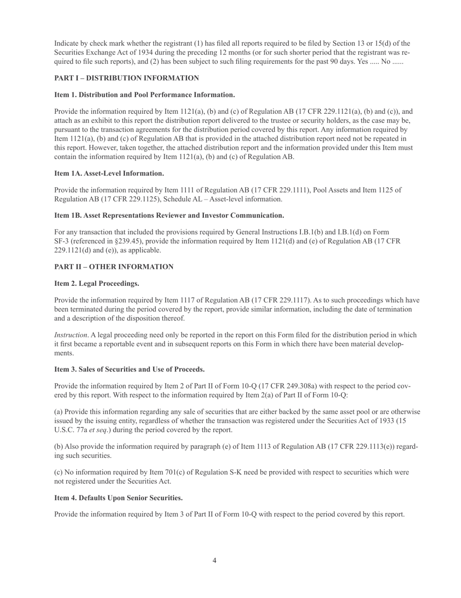 SEC Form 2503 (10-D) Asset-Backed Issuer Distribution Report Pursuant to Section 13 or 15(D) of the Securities Exchange Act of 1934, Page 4