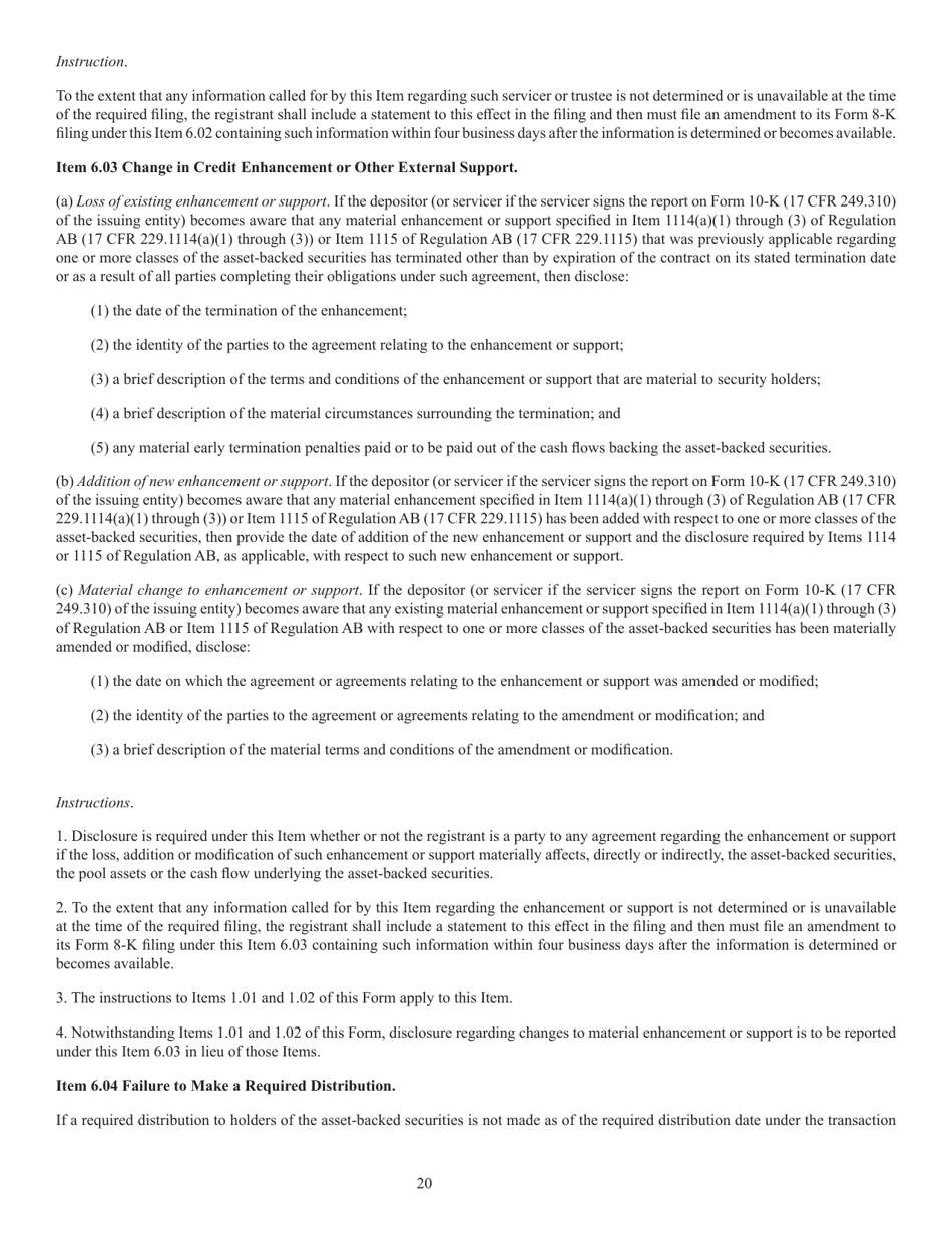 SEC Form 873 (8-K) Current Report Pursuant to Section 13 or 15(D) of the Securities Exchange Act of 1934, Page 21