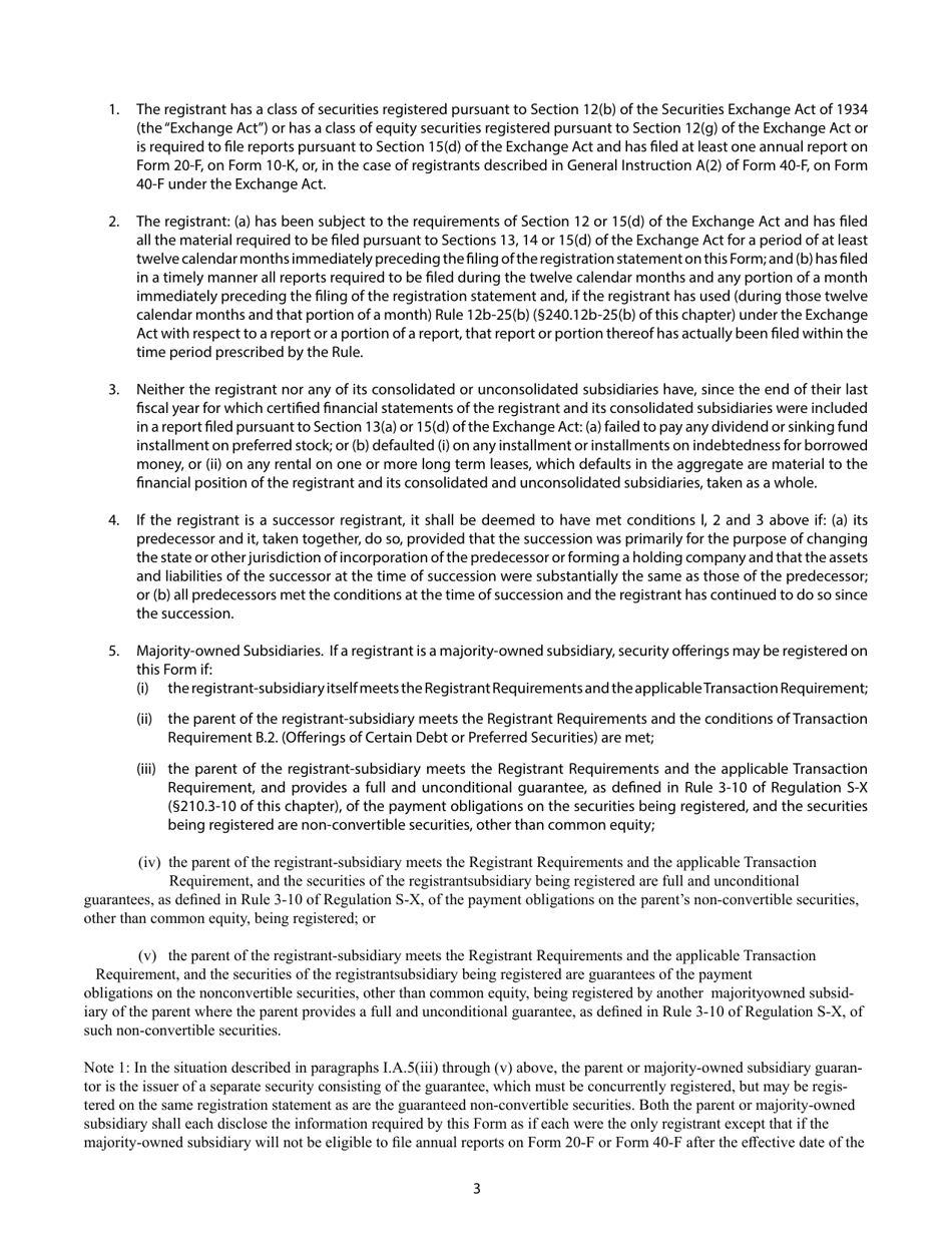 SEC Form 1983 (F-3) Registration Statement for Securities of Certain Foreign Private Issuers, Page 3