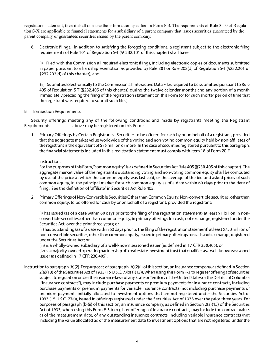 SEC Form 1983 (F-3) Registration Statement for Securities of Certain Foreign Private Issuers, Page 4
