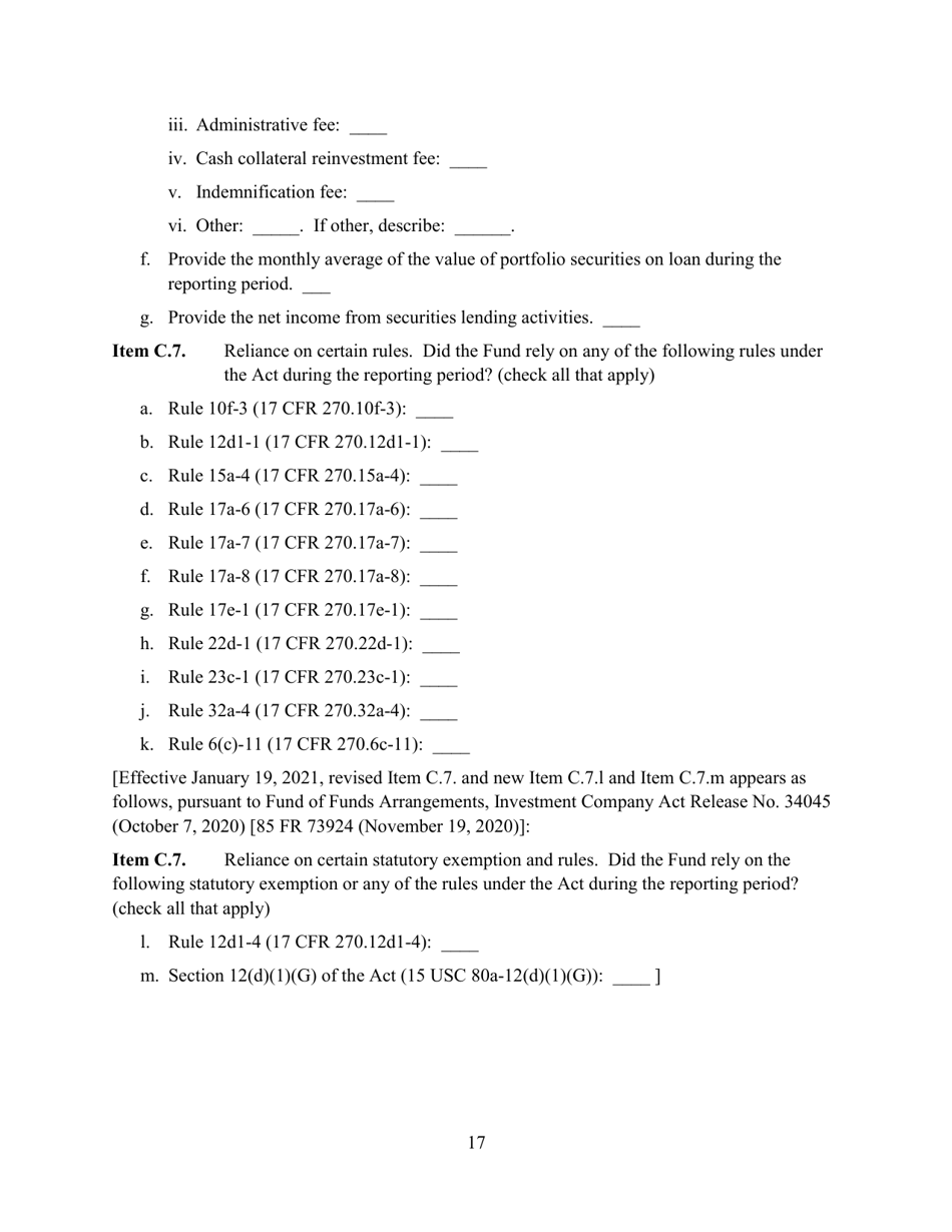 SEC Form 2846 (N-CEN) Annual Report for Registered Investment Companies, Page 18