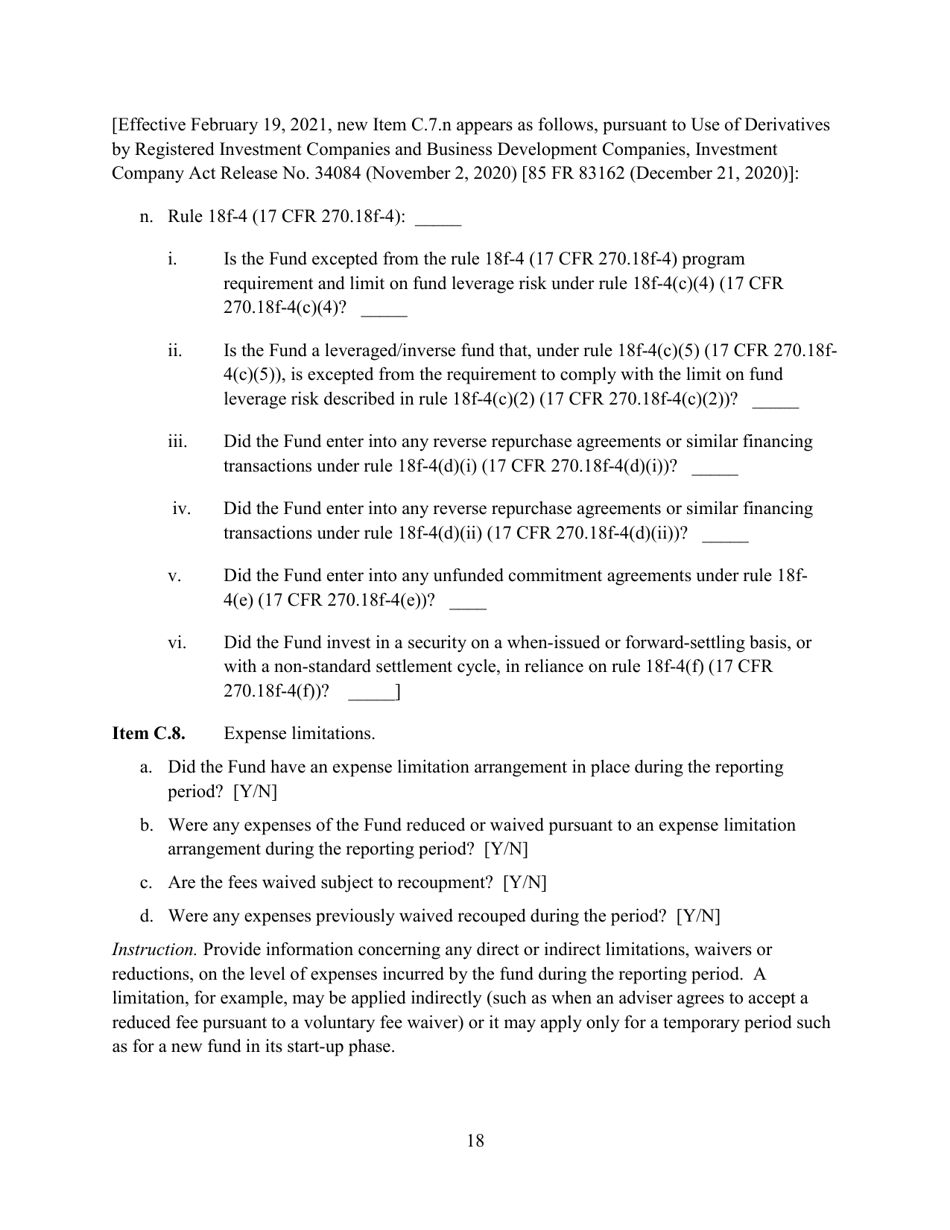 SEC Form 2846 (N-CEN) Annual Report for Registered Investment Companies, Page 19