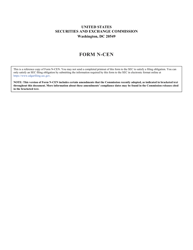 SEC Form 2846 (N-CEN) Annual Report for Registered Investment Companies