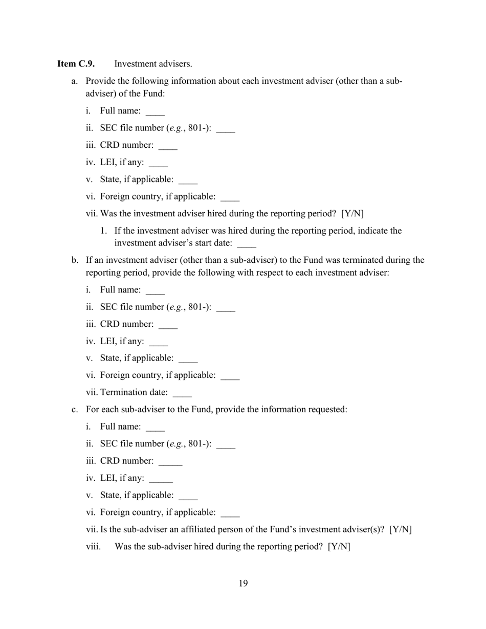 SEC Form 2846 (N-CEN) Annual Report for Registered Investment Companies, Page 20