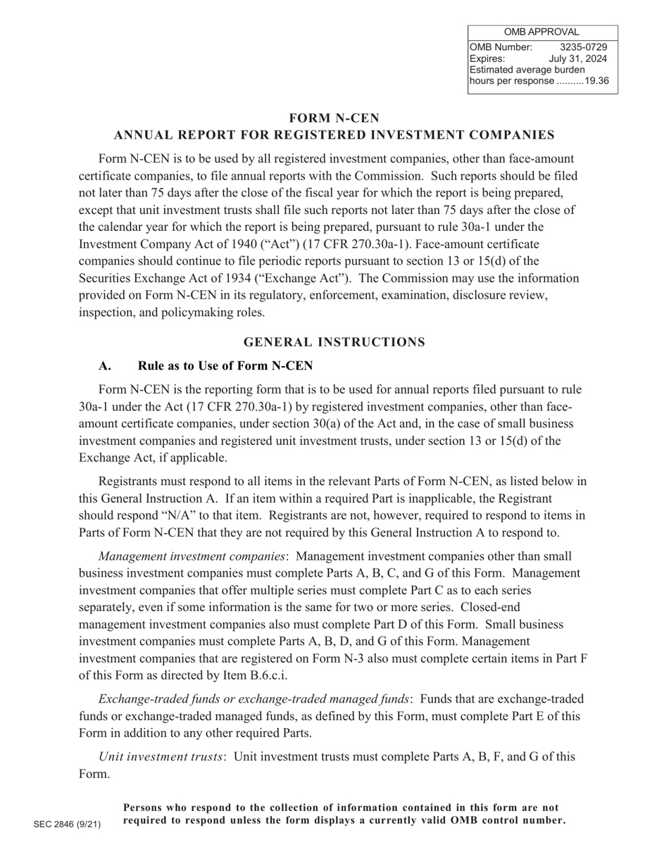 SEC Form 2846 (N-CEN) Annual Report for Registered Investment Companies, Page 2
