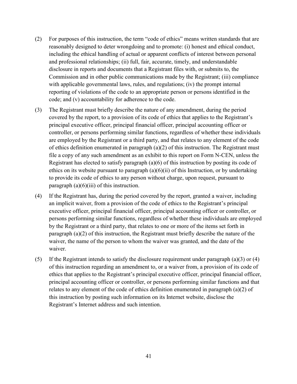 SEC Form 2846 (N-CEN) Annual Report for Registered Investment Companies, Page 42