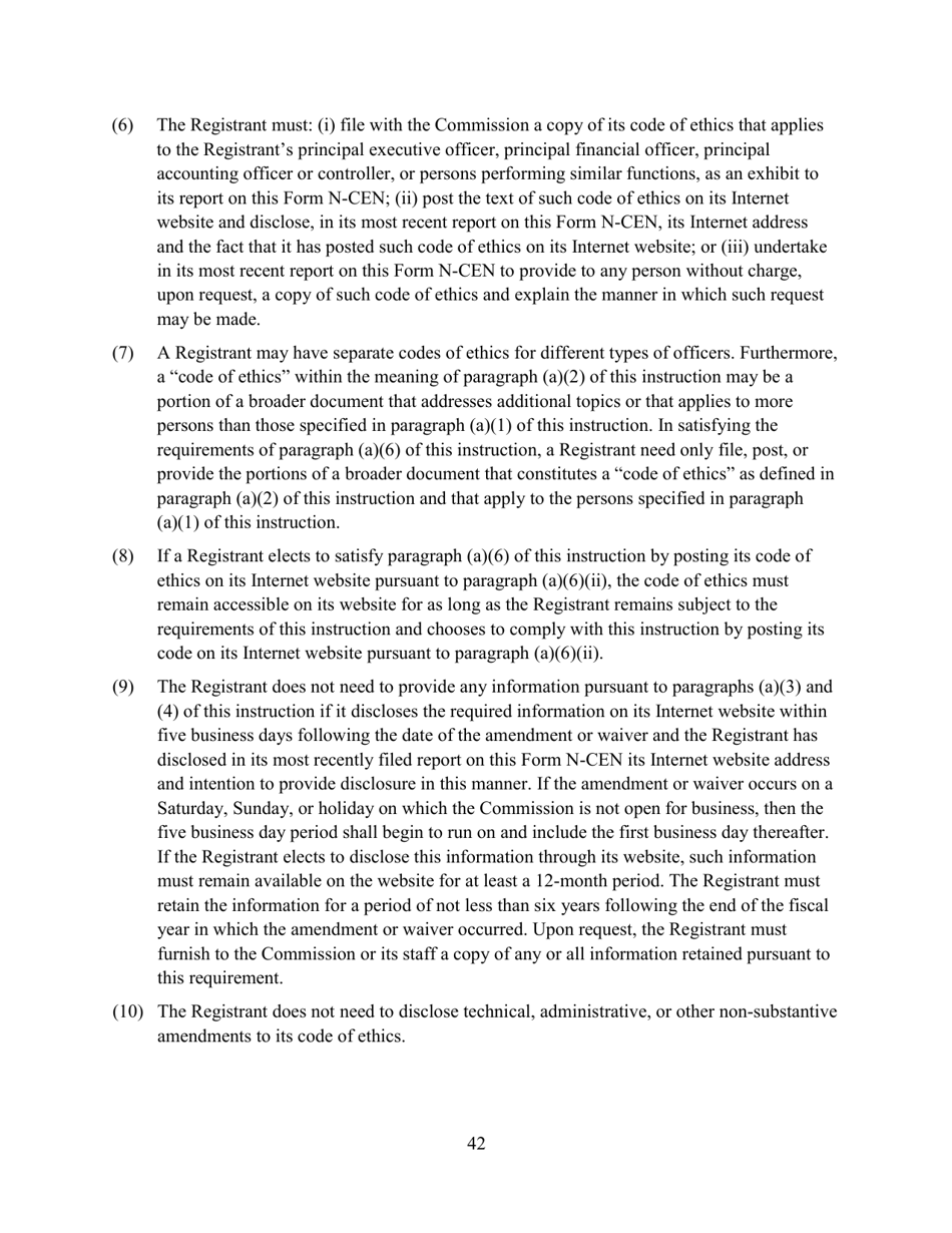SEC Form 2846 (N-CEN) Annual Report for Registered Investment Companies, Page 43