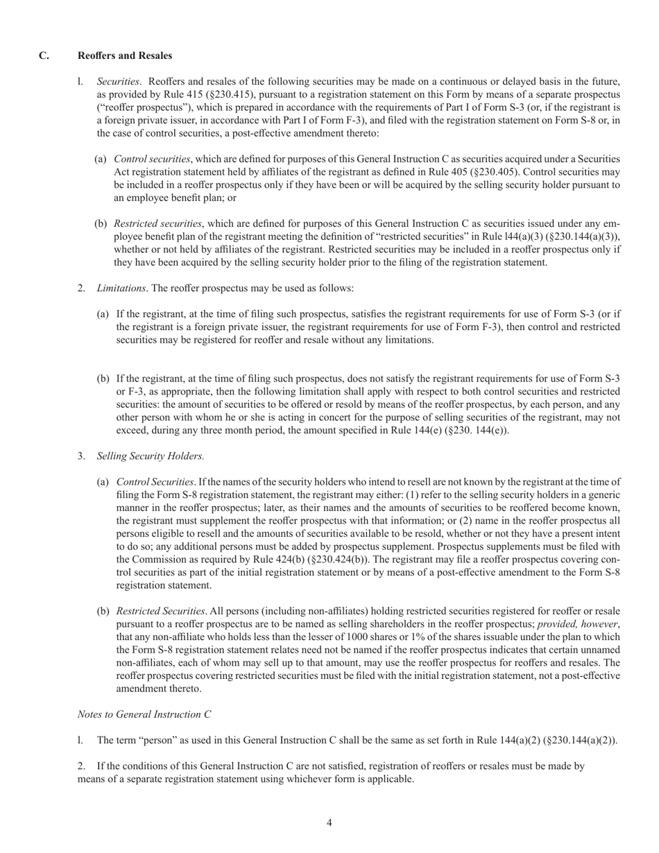 SEC Form 1398 (S-8) Registration Statement Under the Securities Act of 1933, Page 4