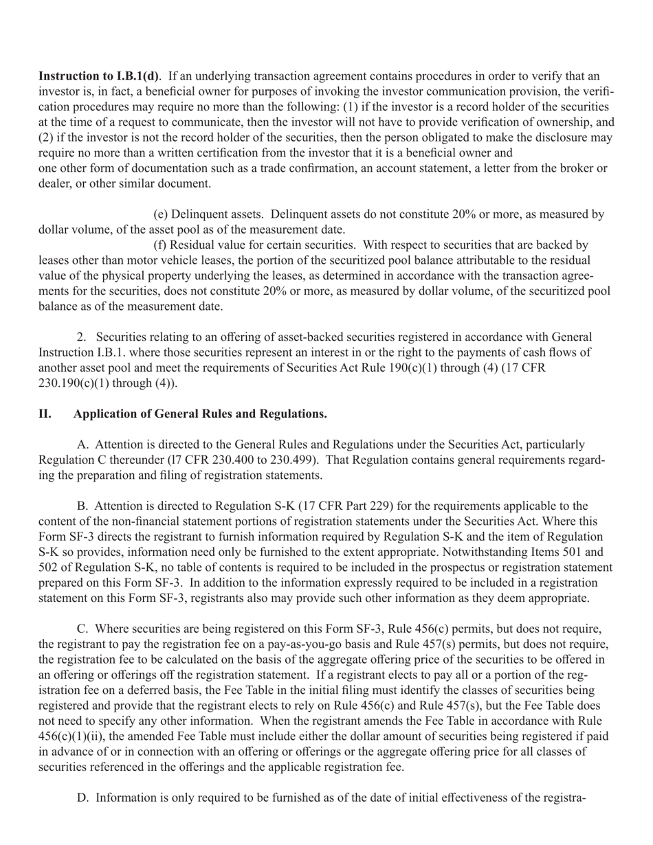 SEC Form 2909 (SF-3) Registration Statement Under the Securities Act of 1933, Page 5