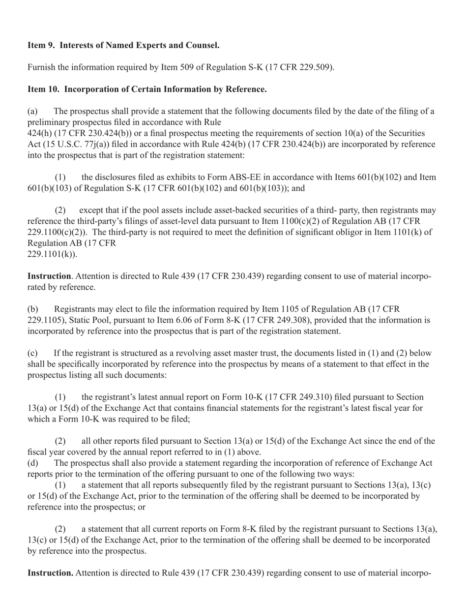 SEC Form 2909 (SF-3) Registration Statement Under the Securities Act of 1933, Page 8