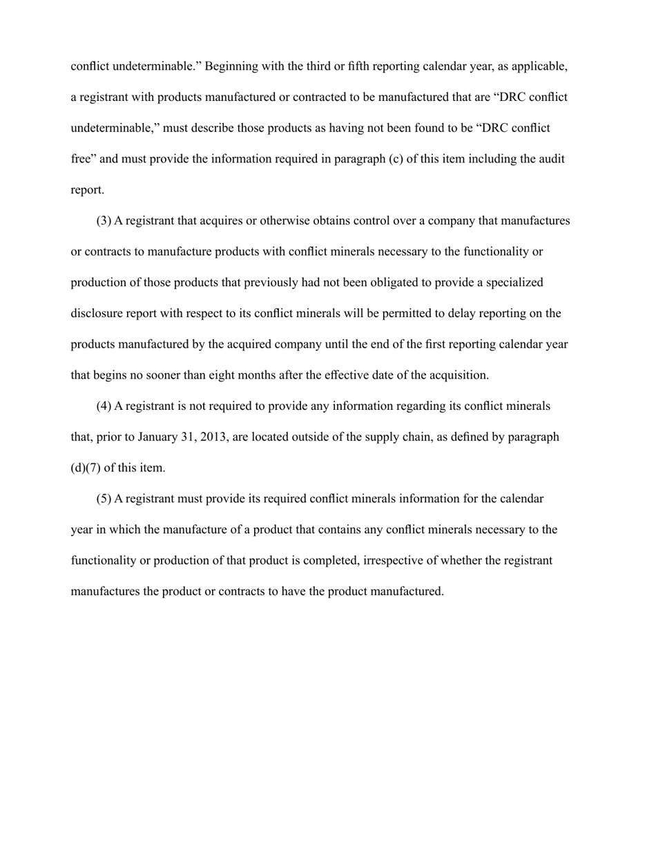 SEC Form 697 (SD) Specialized Disclosure Report, Page 11