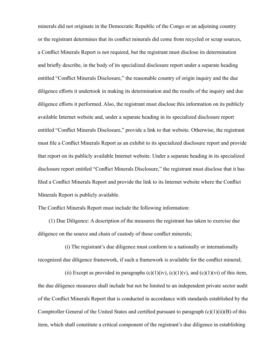 SEC Form 697 (SD) Specialized Disclosure Report, Page 5