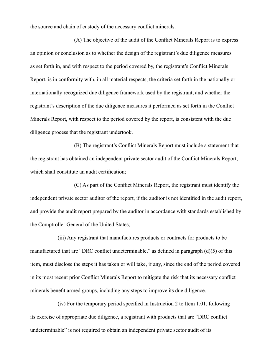 SEC Form 697 (SD) Specialized Disclosure Report, Page 6