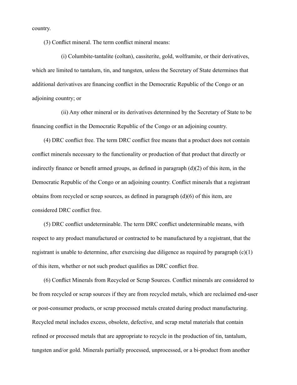 SEC Form 697 (SD) Specialized Disclosure Report, Page 9