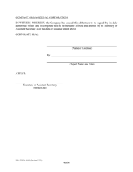 SBA Form 444C Debenture Certification Form, Page 5