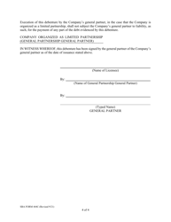 SBA Form 444C Debenture Certification Form, Page 6