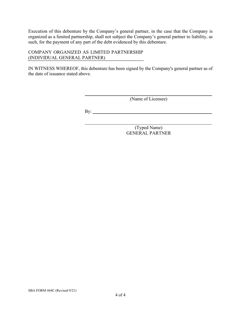 SBA Form 444C Debenture Certification Form, Page 7