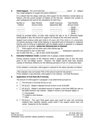 Form DV-200 Temporary Child Support Order Domestic Violence - Alaska, Page 2