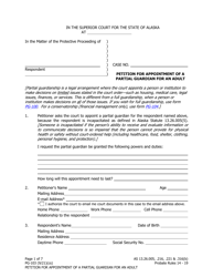 Form PG-103 &quot;Petition for Appointment of a Partial Guardian for an Adult&quot; - Alaska