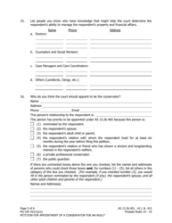 Form PG-104 Petition for Appointment of a Conservator for an Adult - Alaska, Page 5